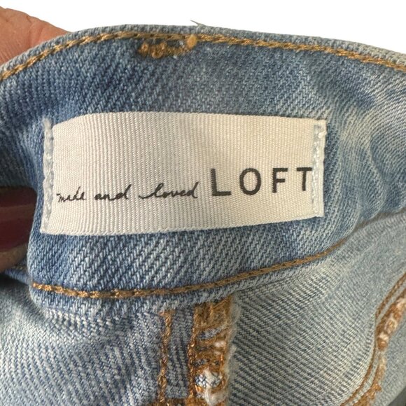 Loft Womens Cutoff Denim High Waisted Shorts Size 25/0 - Picture 5 of 7